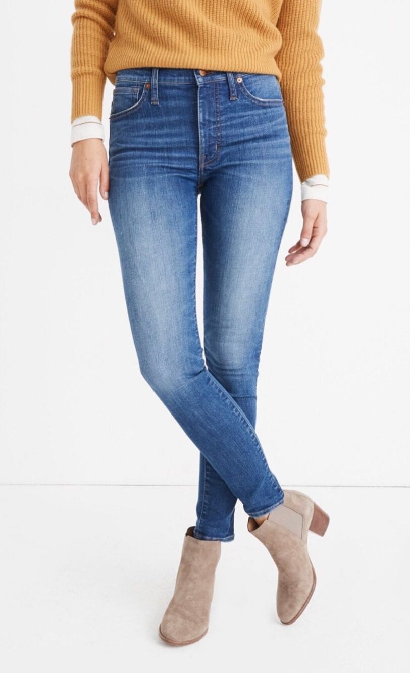 Madewell 9" Mid-Rise Skinny Jeans Pendale Medium Wash Super Stretch 29